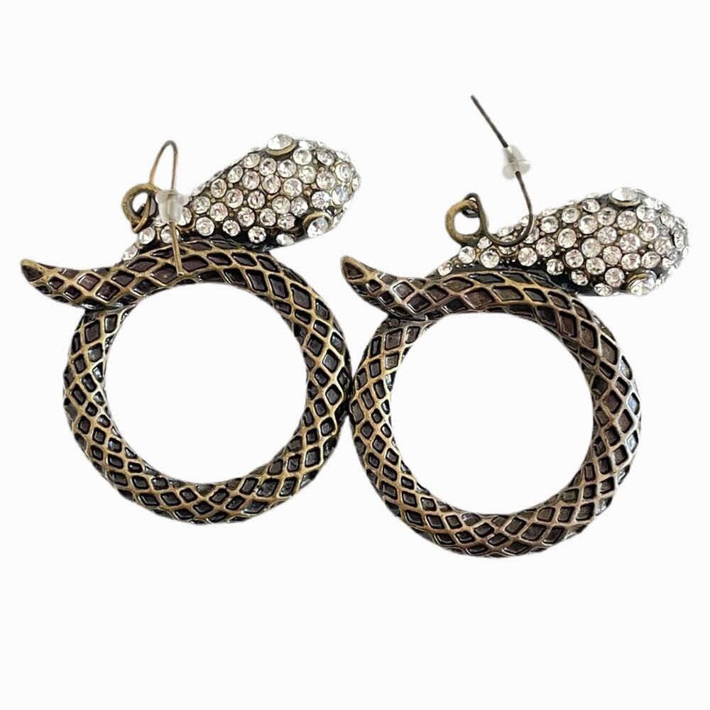 Dangling Pave Serpent Earrings
